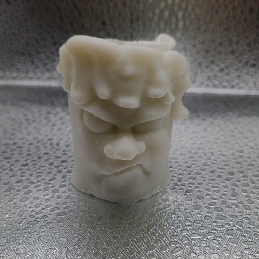 🎃 BaRich Candle For Life 💕 Hand Made !!! White Sculpted Candle with Heart Tag